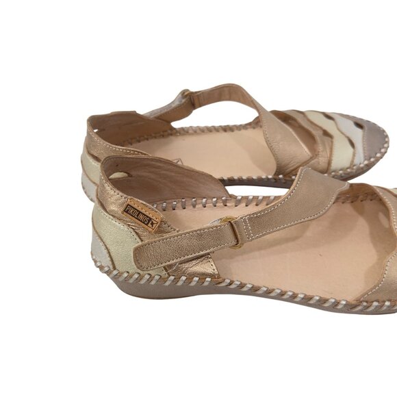 Pikolinos Womens Gold Metallic Multicolor Leather Mary Jane Sandals Size 39 - Picture 9 of 15